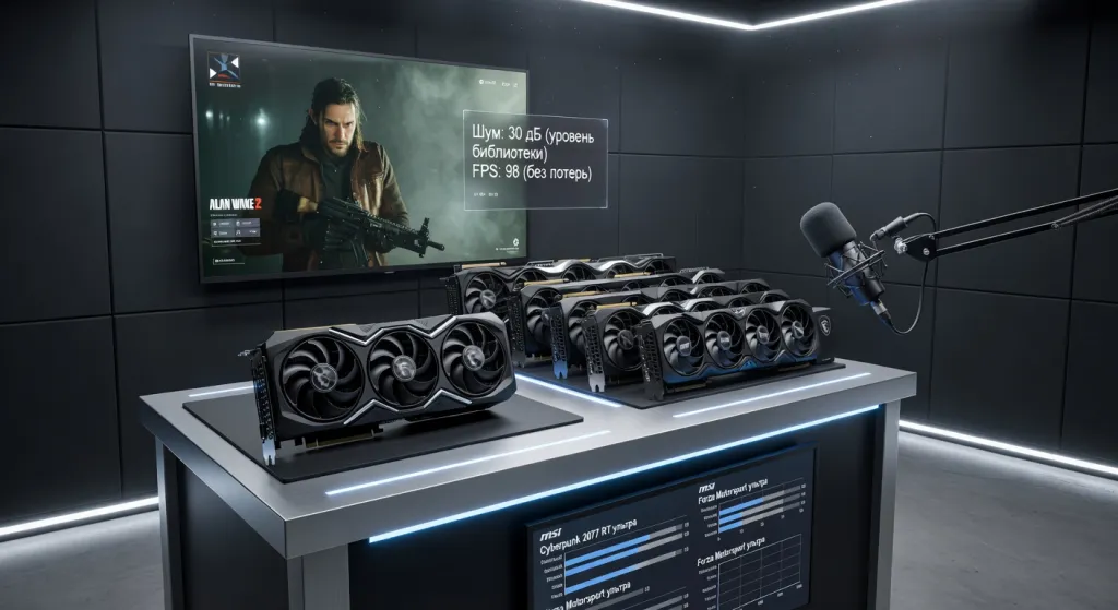 Самые тихие видеокарты MSI 2026: рейтинг моделей по уровню шума под нагрузкой — практический разбор с тестами в актуальных играх