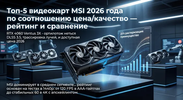 Топ-5 видеокарт MSI 2026 года по соотношению цена/качество — рейтинг и сравнение